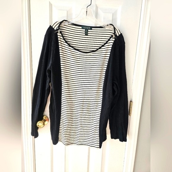 Lauren Ralph Lauren Tops - Lauren Ralph Lauren stripped top navy / white size 2X